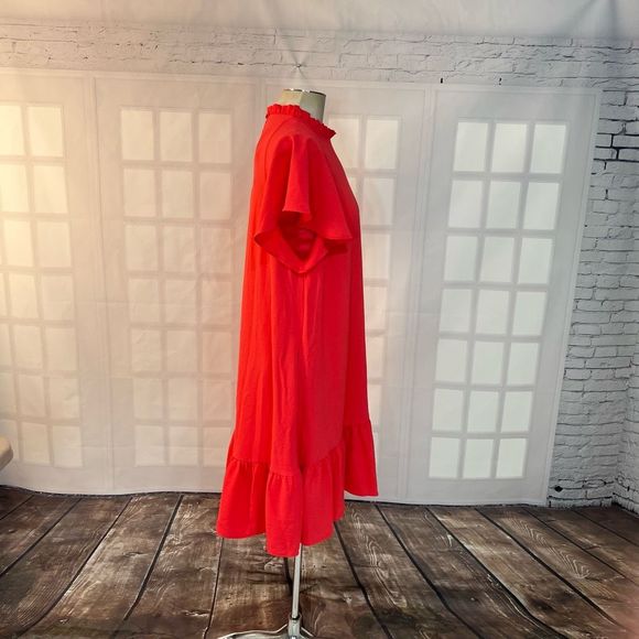 Julia Jordan NWT Nordstrom’s salmon pink ruffle hem midi dress size 12 - Picture 5 of 9